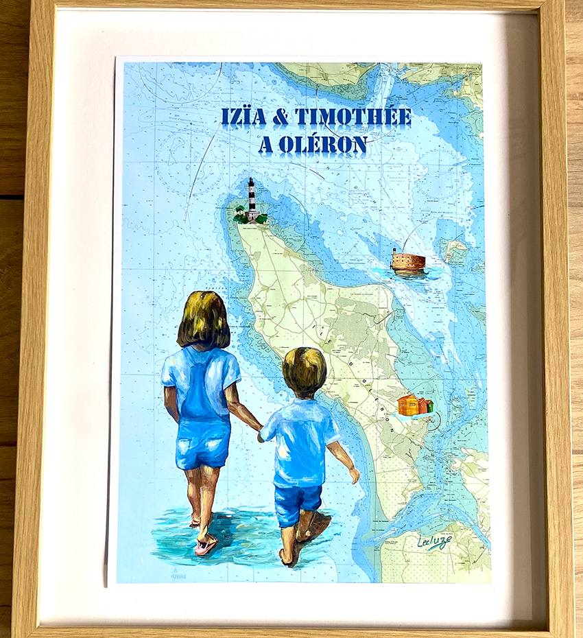 Portrait personnalisé sur carte